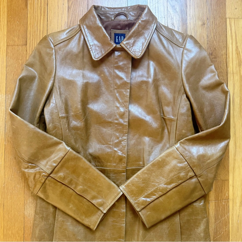 Stunning Vintage 2001 Gap Leather Trench Coat